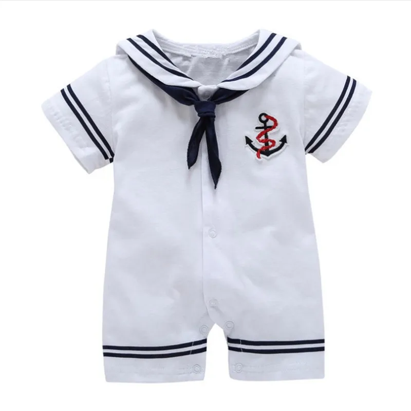 Newborn Baby Boy Clothes Playsuit Sailor Navy  Romper Short Sleeve Jumpsuit Costumes Clothes Summer Outfits Newborn Baby Clothes