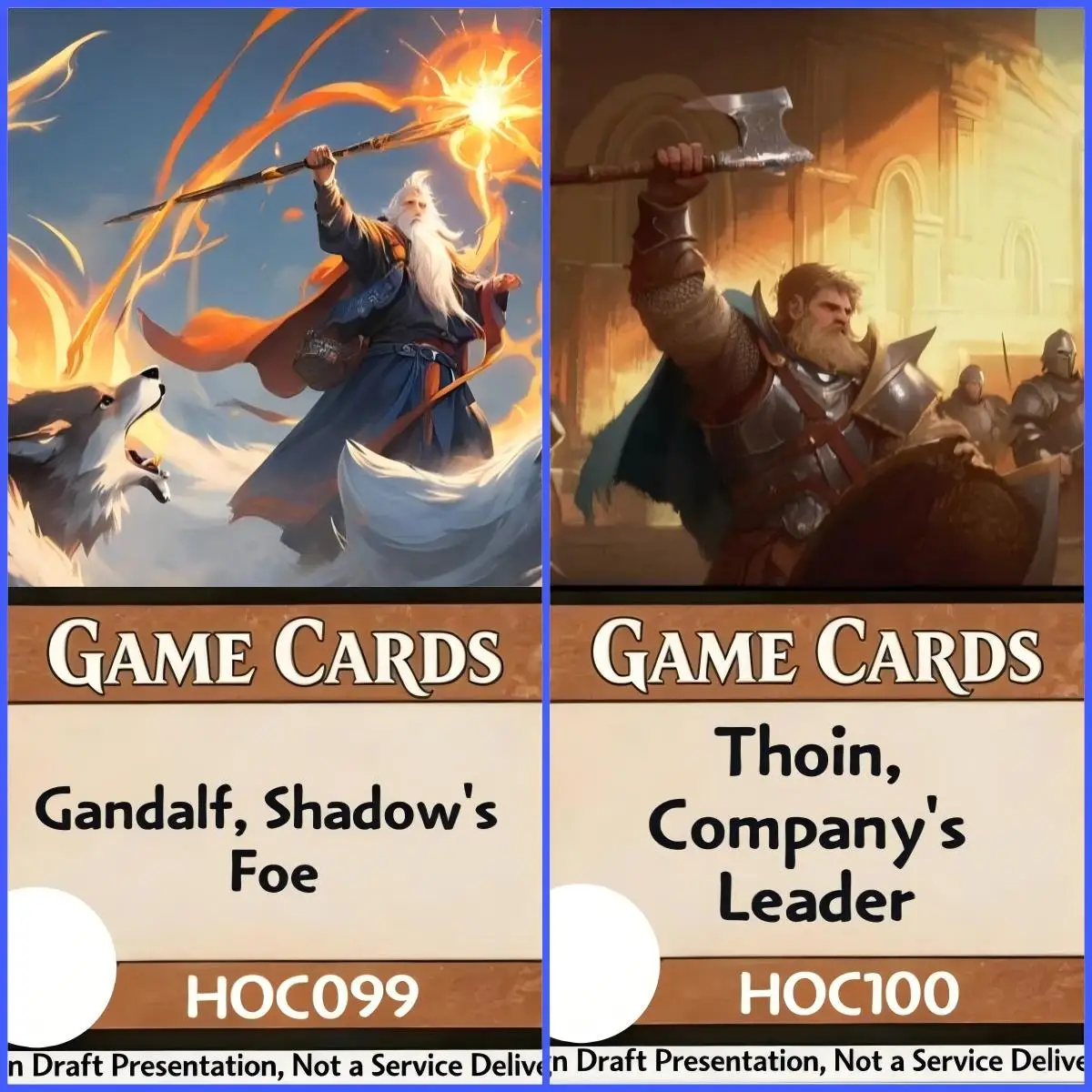 Selling NP Holo 32 part HOB HOC Thorin, Company's Leader Great Goblin  Dáin of the Ancient Halls...best quality proxy card