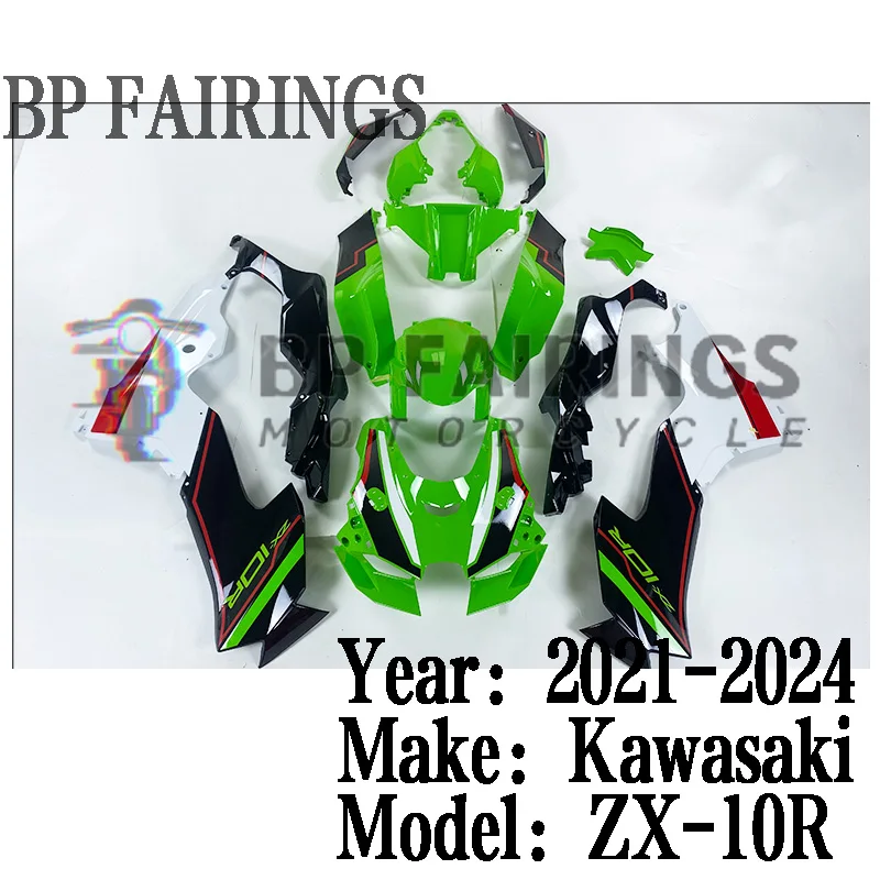 

For KAWASAKI ZX-10R 2021 2022 2023 2024 Motorcycle Fairings Injection Mold Painted ABS Plastic Bodywork Kit set Green