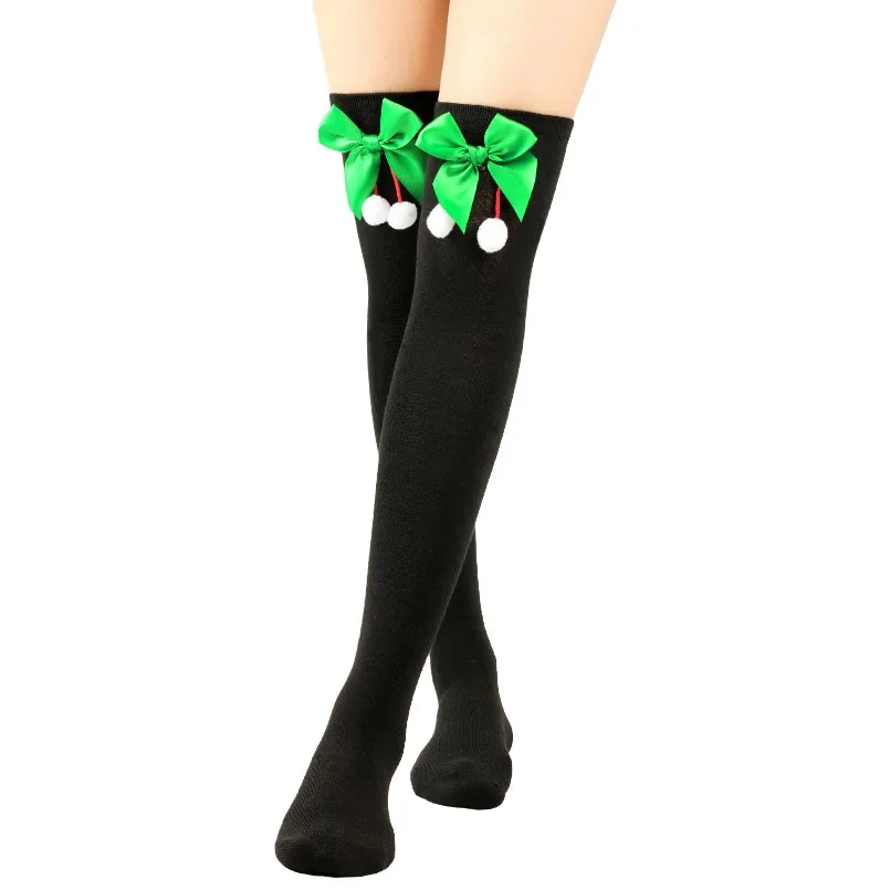 

Over Above Knee Sock Striped Womens Thigh High Stocking Bow Knot Ladies Girls Long Sock Ladies Female Kawaii Cute Christmas Gift