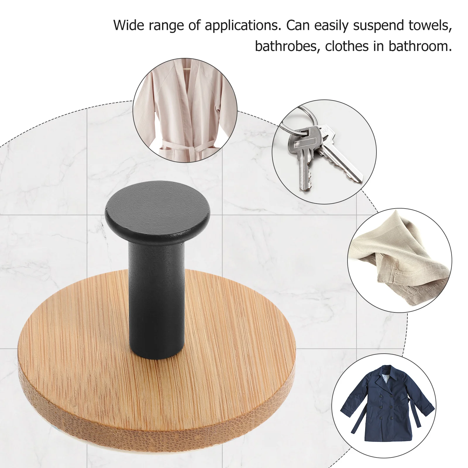 

4 шт. бамбуковые клейкие настенные крючки, сверхмощный самоклеящийся крючок для ванной комнаты, кухни, спальни, деревенский декоративный настенный крючок для хранения