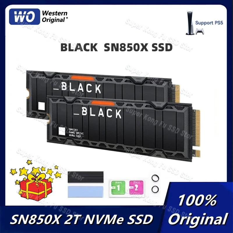 

2024 NEW 8TB 4TB 2TB BLACK WO SN850X 1TB NVMe Built-in Solid State Drive PCIe 4.0 Gen4 Technology SSD, Up To 7300 MB/s M.2 2280