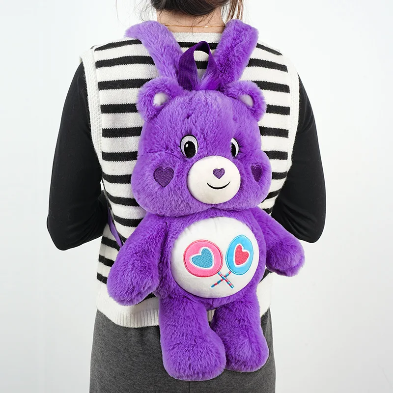 45Cm Anime dibujos animados Arco Iris oso de peluche de juguete Y2K creativo nuevo cuidado osos muñeca de peluche mochila moda Linda mochila regalo para amigos