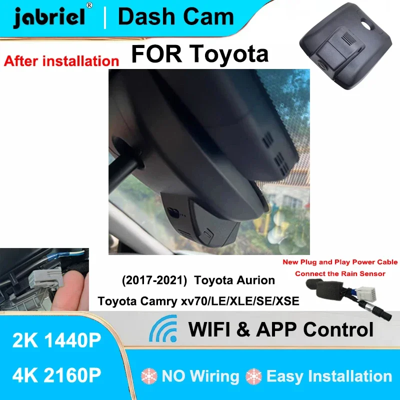 Jabriel For Toyota Camry xv70 70 v70 For Toyota Camry LE XLE For Toyota Camry SE XSE 2017 2018 2019 2020 Aurion Car Dvr DashCam