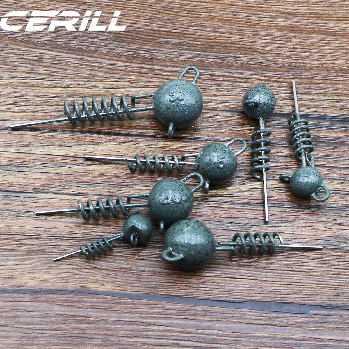 Cerill 5g 7g 10g 15g 20g 25g 30g Screw Fixed Jig Head Lead Sinkers Fishing Lure Soft Bait Carp Bass Pike Swimbait Tackle Tool