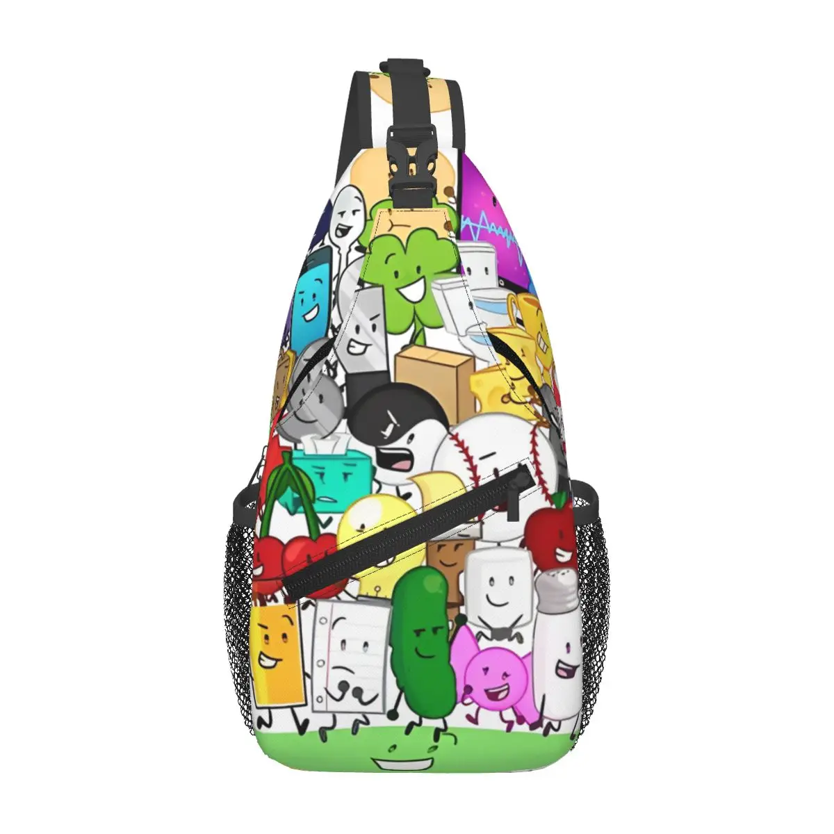 

Все здесь банды! Сумки-слинг Inanimate Insanity, нагрудный рюкзак через плечо, рюкзак на ремне, походные дорожные рюкзаки BFDI с героями мультфильмов