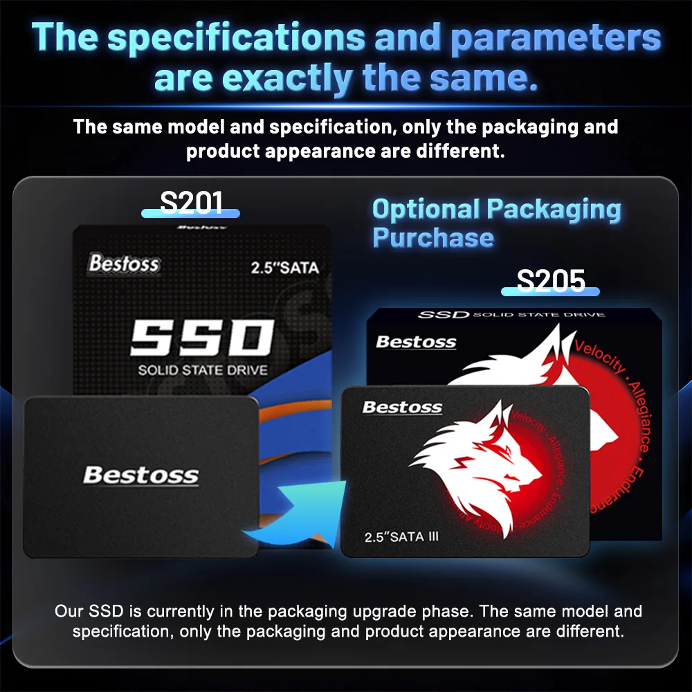 

Bestoss 2.5 Inch SATA3 Solid State Drive SSD 240GB 256GB 480GB 512GB Speed Internal Hard Disk for Laptop Desktop PC Computer