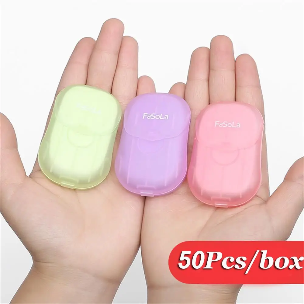 

50Pcs/Box Convenient Bath Scented Mini Paper Soap Foaming Soap Paper Washing Hand Paper Hand Washing