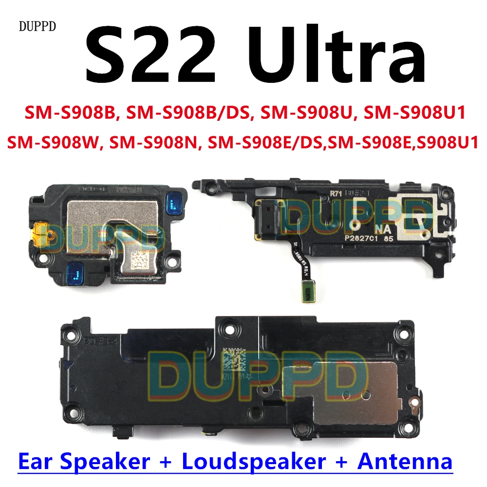 Para Samsung Galaxy S22 Ultra S908B S908 S908U S908E Altavoz Inferior, Buzzer, Anillo de Sonido, Auricular, Antena de Señal, Cable Flexible