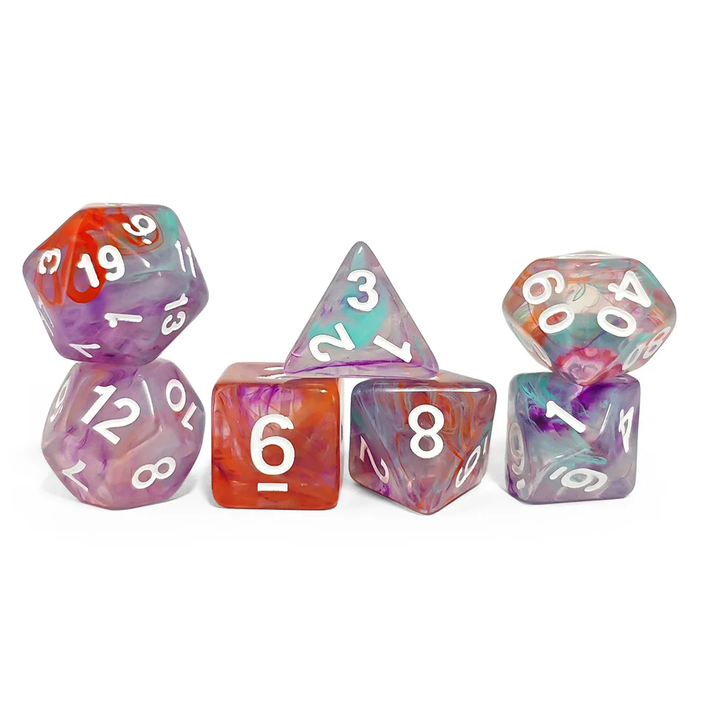 7 قطعة/المجموعة الاكريليك واضح سوينغ مجموعة نرد ل DND RPG TRPG ألعاب المجلس ألعاب شعبية النرد الترفيه النرد ألعاب الديكور الاطفال النرد #5