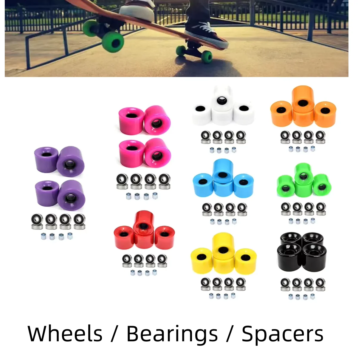 

Roller Skating Skateboard Wheel With Bearing 60x45mm 78A Hoverboard Parts Accessories Longboard Wheels PU+Steel Hover Boards