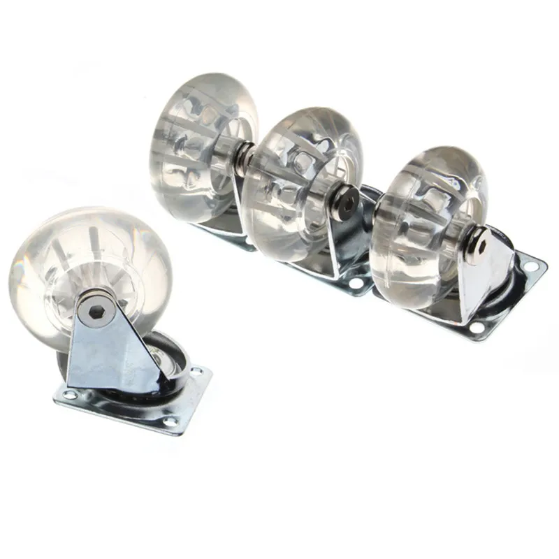 

4PCS Transparent PU Caster 50MM Office Chair Sofa Platform Trolley Wheels Furniture Hardware High Bearing Capacity 40kg Casters