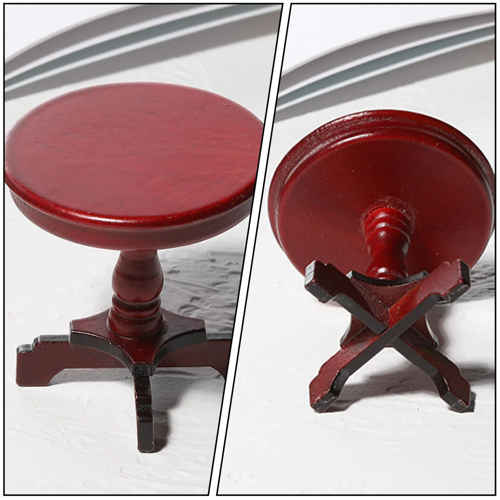 

1pc Wooden Micro Table Diy Furniture For House Kids Play Set Living Room Micro Scene Table Model Decor