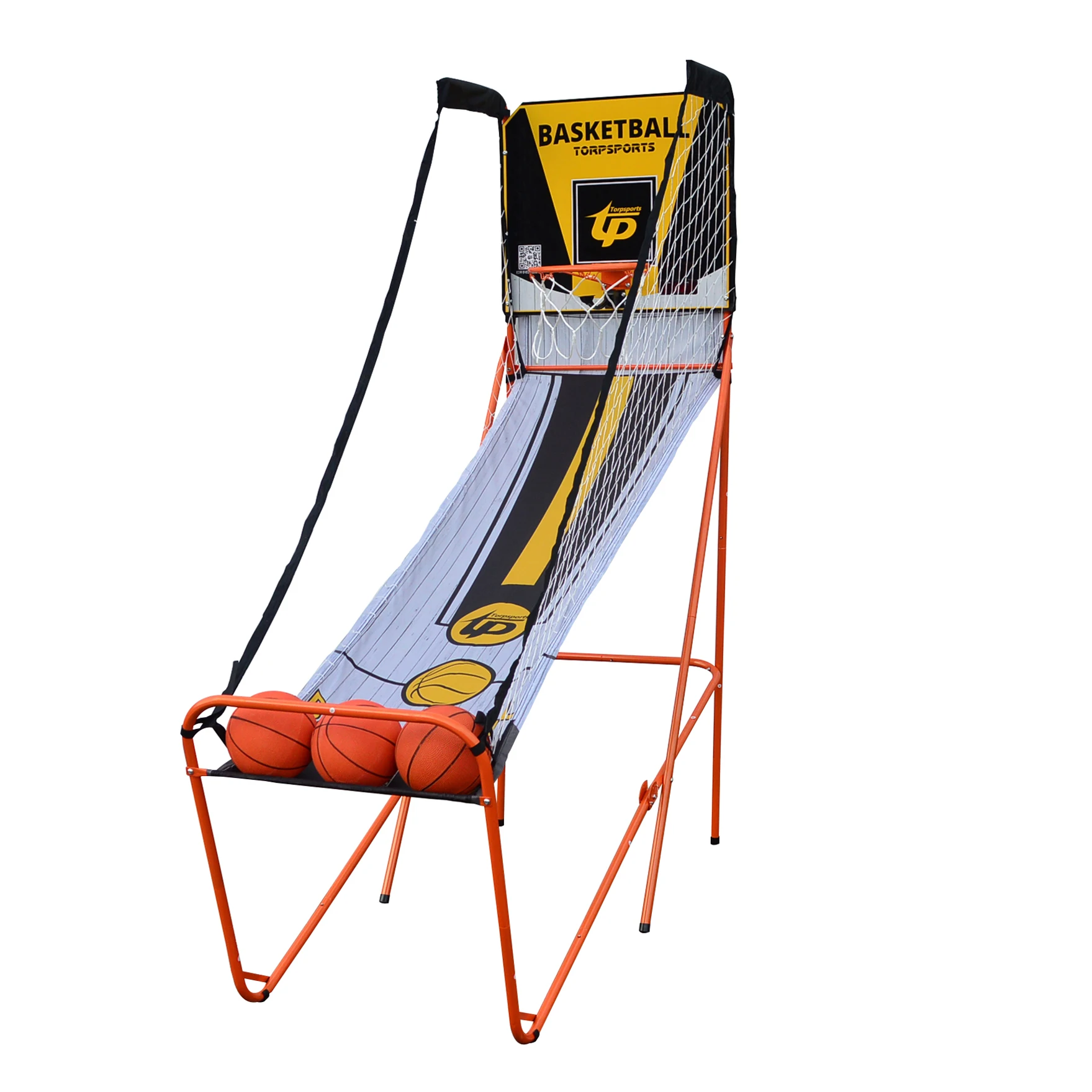 

Foldable Single Shot Basketball Arcade Game with Electronic Scorer, Folding Single Player Basketball Shooting Game TB-1916