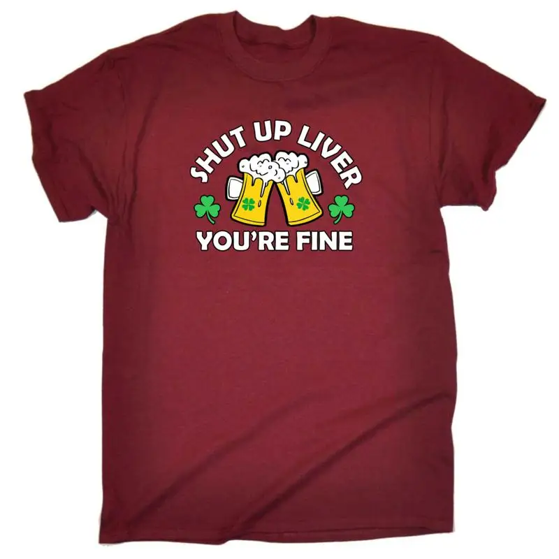 

Мужская забавная футболка Irish Shut Up Liver Your Fine V2 ко Дню Святого Патрика