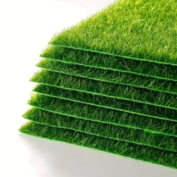 15*15cm/1pcsArtificial Grass Mat Carpet Simulation Lawn Turf Miniature Landscape Scene DIY Home Decoration Garden Green Fake Pla