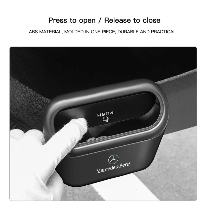 Car Trash Bin Storage Box Hanging Trash Accessories For Mercedes Benz AMG C E S GLE CLC Class W205 C300 W203 W206 W108 W124 W126