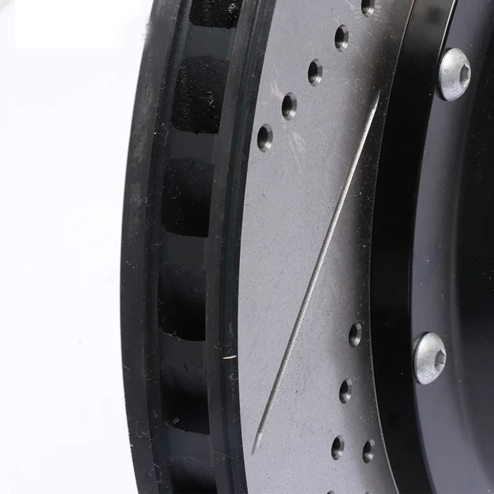 KOKO Racing High Carbon Brake Rotor Size 330*10mm Drilled and Slotted Expanded Disc Only for Audi A3