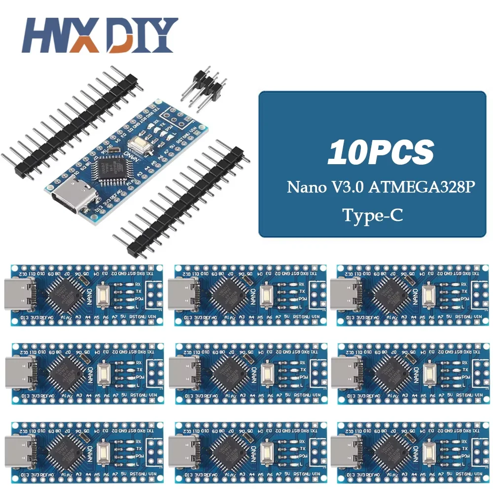 10-1 SZT. Nano 3.0 ATMEGA328P CH340 sterownik USB z bootloaderem kompatybilny kontroler Mini / Type-C / Micro 16Mhz dla Arduino — zdjęcie produktu 4