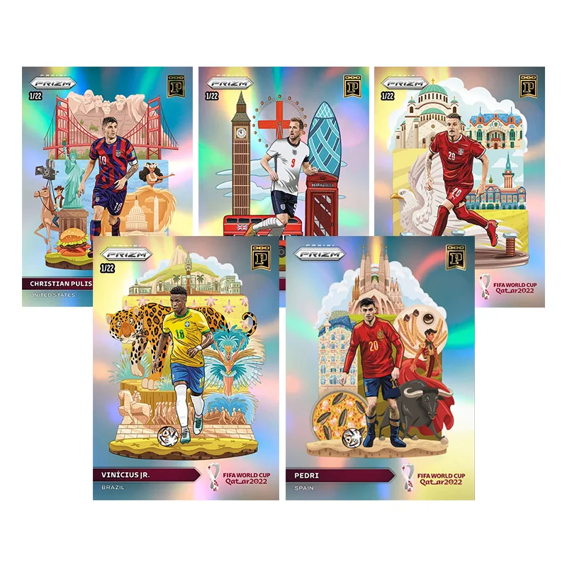 لتقوم بها بنفسك محلية الصنع 2022 كأس العالم فيفا بانيني سلسلة كرة القدم فينيسيوس جونيور بيدري مجموعة بطاقات اللعب هدية #1