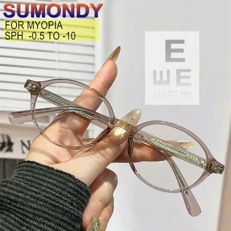 

Prescription Glasses Custom For Myopia And Astigmatism Men Women TR90 Oval Frame Photochromic Or Blue Light Blocking Lenses UF46