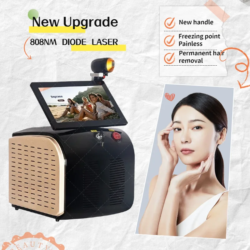 

808 Hair Removal Device 3 Wavelengths 755 808 1064nm Diode Laser Ice Titanium Painless Permanent Hair Removal Machine 4000W