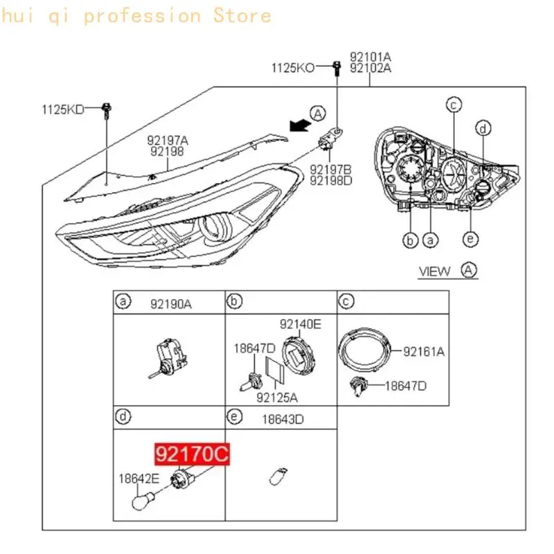 Vorderer Lampensockel zur Reparatur beschädigter Teilenummern 92161-2T000 92161-L1000 für Cadenza und 2012–2013 – Detail 7