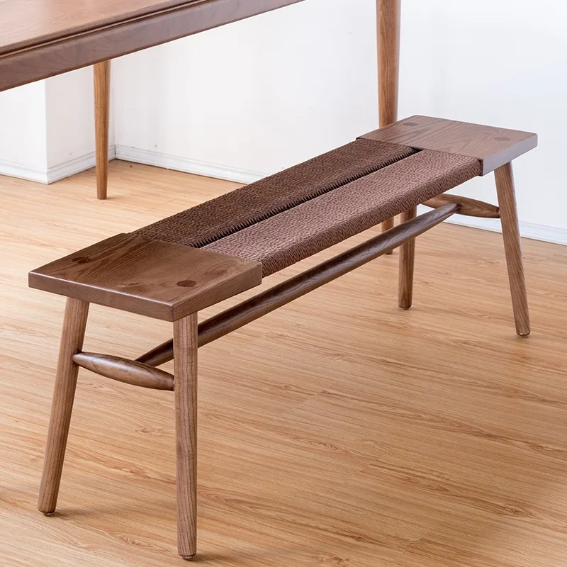 Nordic solid wood benches, dining room benches, living room benches, multi-person log benches, shoe changing benches,