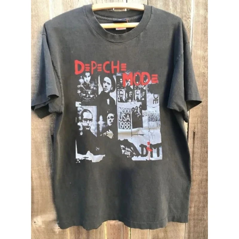Vintage Depeche Mode Tour Rare Design Charcoal Grey Men's T-shirt Summer New Casual Fashion Unisex T-shirt