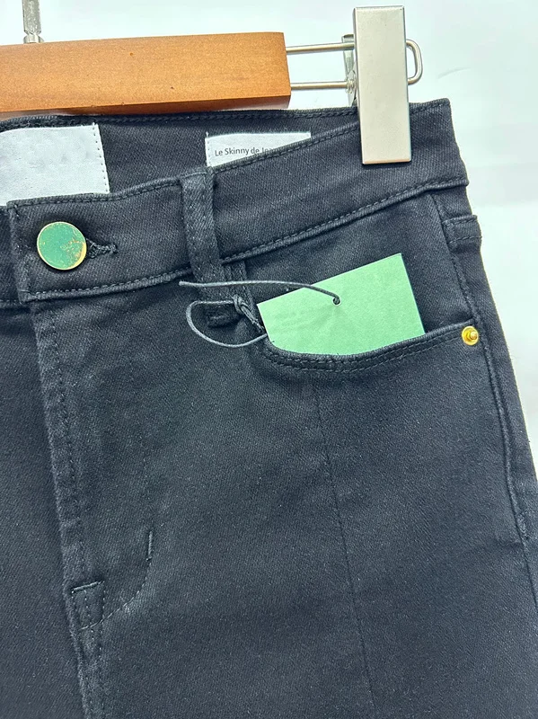 Maxdutti 미니멀리스트 여성 청바지 데님 바지 여성 의류 우아한 통근 중반 허리 신축성 있는 프론트 슬릿 크롭 청바지 여성용