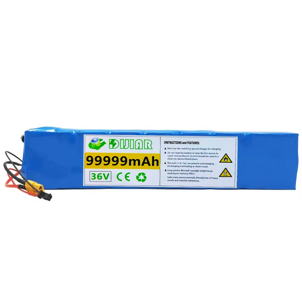 36V 99.99Ah 18650 Rechargeable Lithium Battery Pack 10S3P 1000W Power Modified Bicycle Scooter Electric Vehicle with BMS