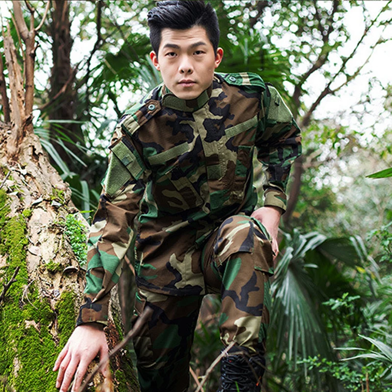 Outdoor Men's Tactical Army Camo FG atacs Jacket Airsoft Uniform Camouflage Suit Military Hunting Costumes Gear Set view 6