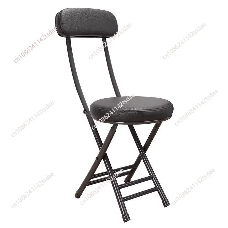 

Foldable Chair Small Bench, Household Mazza Strong Folding Stool, High Stool, Simple Mazza Backrest, Round Stool