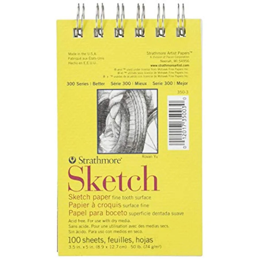 300 Series Sketch Pad, 3.5x5 inch, 100 Sheets, Top Wire - Artist Sketchbook for Drawing, Illustration, Art Class Students