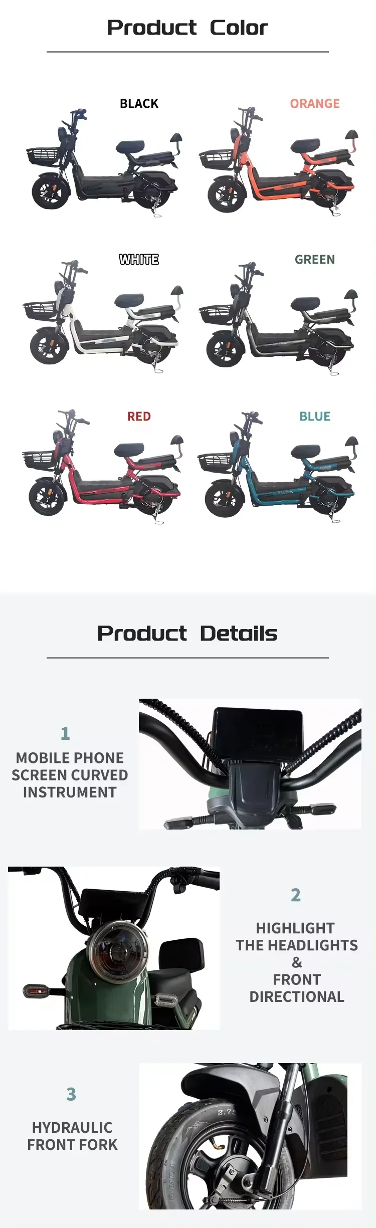 China factory wholesale 600W 48v adult city electric 60v20ah leisure bicycle scooter 14-inch electric bicycle.