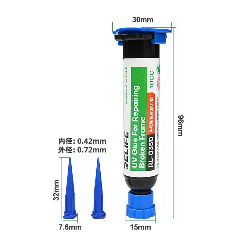 Cola de cura uv transparente, 10cc, para reparo de moldura de celular, adesivo de secagem rápida para colapso de botões e colapso de peças de câmera, 1 peça