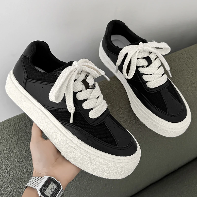 

Кроссовки на массивной подошве в британском стиле 2025 года, мужские туфли на платформе в стиле Оксфорд, повседневная обувь 39–44, с подушечкой для уличной одежды