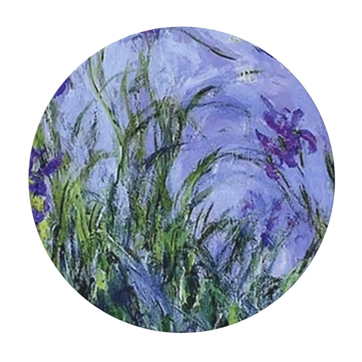 Claude Monet Lilac Irises 191 Waterproof Round Tablecloth Oilproof Table Cloth for Kitchen Events Dining Table Cover