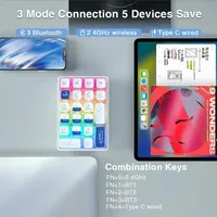 Mechanical Keypad LEOBOG K21 Bluetooth Number Pad Transparent Photoshop Accounting Numpad Gaming Keyboard with RGB Hot-Swap