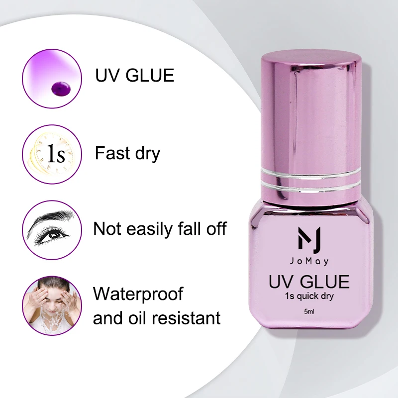 JOMAY Klej UV do przedłużania rzęs dla profesjonalistów 5ml Hurtownia kleju do rzęs Akcesoria do przedłużania rzęs Fioletowy kolor Produkty do makijażu