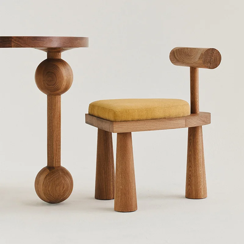 Medieval style solid wood dining table retro special-shaped foot table rectangular large board table B & B creative art