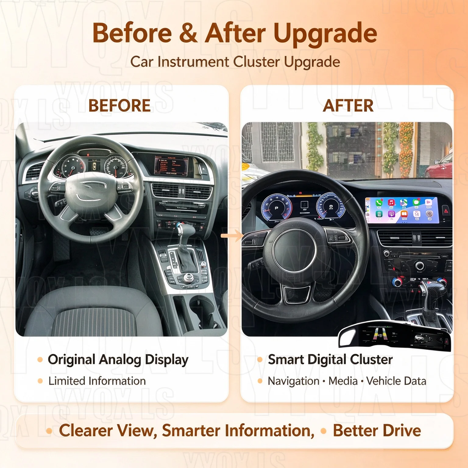 Android Car Dual Screen Carplay For Audi A4 A5 S4 S5 B8 GPS Navigation Auto Stereo Head Unit Multimedia Player Car Radio Media