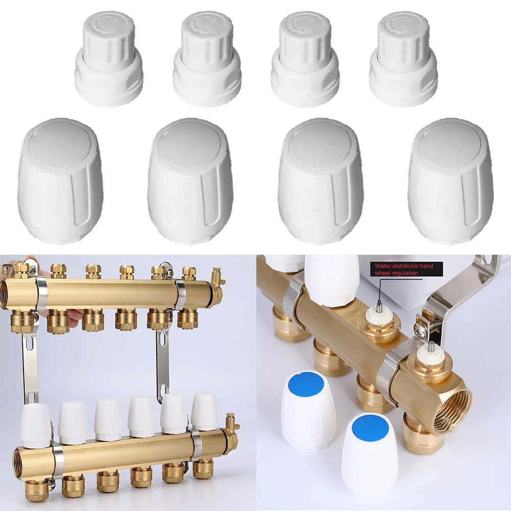 4pcs Floor Heating Manifold Hand Wheel Switch Accessories White Handle Radiator Automatic Temperature Control Valve Switches