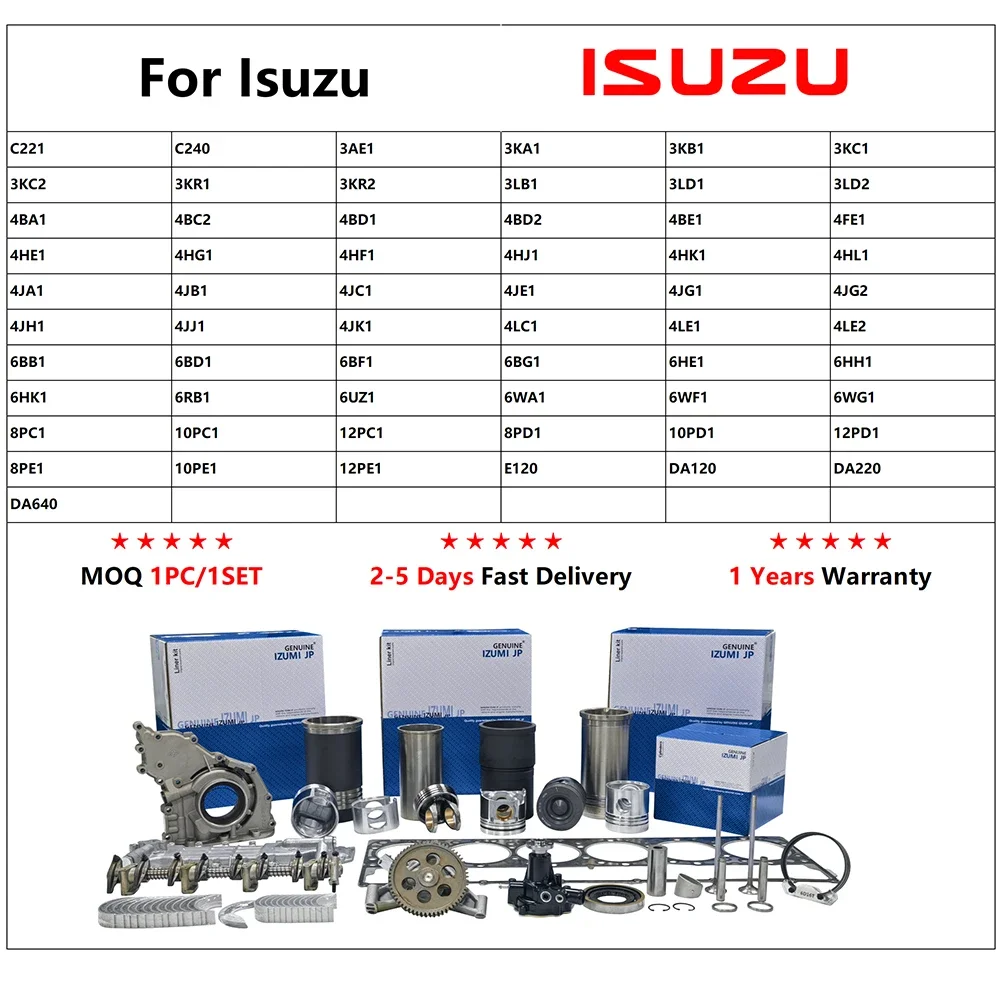 4HF1 Overhaul Repair Set 8-97176-727-0 8-97095-585-1 8-97095-867-0 for Isuzu Truck Diesel Engine Overhaul Rebuild Kits