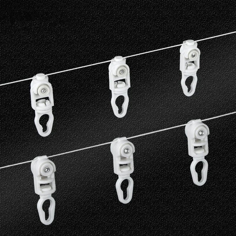 Water Wave Curtain Fixed Distance Beads, Serpentine Curtain Track Plastic Pulley
