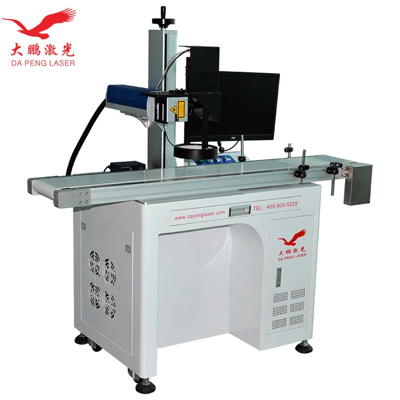 Visual Positioning Automatic Focus UV Online Flying Fiber Laser Marking Machines with Touch Screen Control Laser Marker