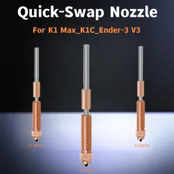 For Creality Quick-Swap Nozzle 0.4/0.6/0.8mm for K1 Max K1C Ender-3 V3 Hardened Steel Nozzle Upgraded High-Speed Printing