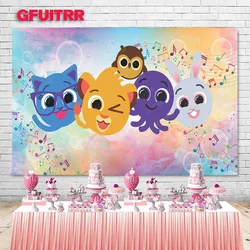 GFUITRR Bolofofos Birthday Photography Backdrop YouTube Music TV Photo Background Rainbow Bokeh Photo Booth Props