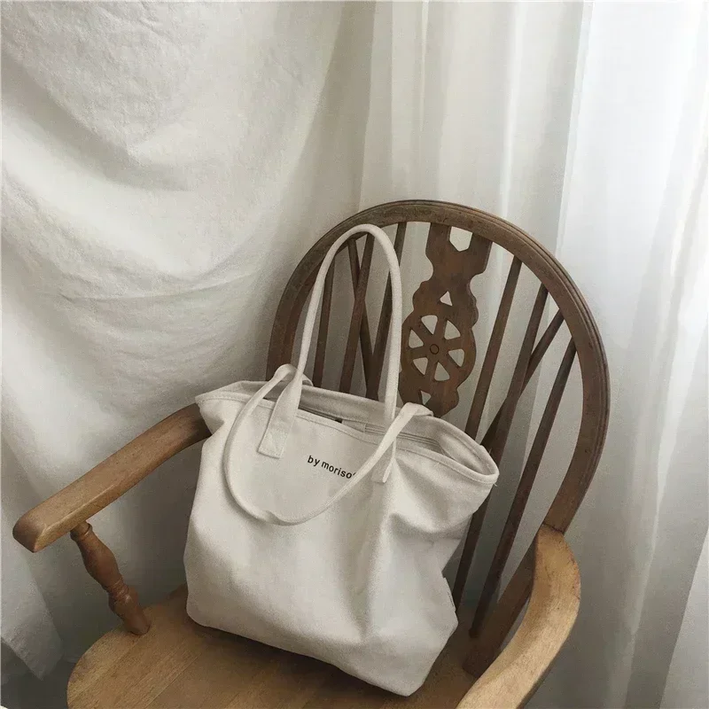 Borsa Tote in tela da donna a-SSN4 borsa per la spesa in tessuto di cotone per studenti coreani di moda