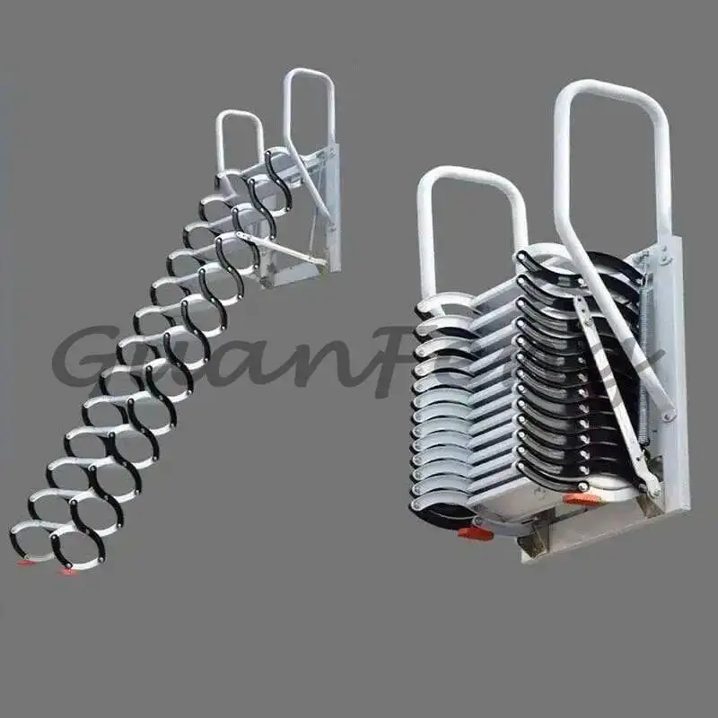 

Outdoor wall-mounted ladder Loft retractable stairs Folding invisible ladder